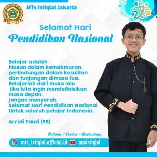 Hari Pendidikan Nasional - Madrasah Tsanawiyah Istiqlal Jakarta Arrafi Fauzy