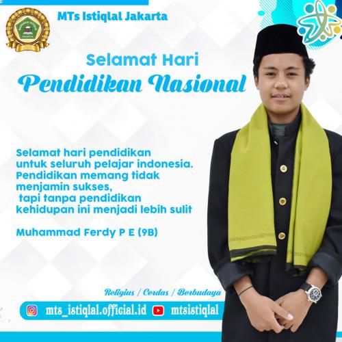 Hari Pendidikan Nasional - Madrasah Tsanawiyah Istiqlal Jakarta Muhammad Ferdi