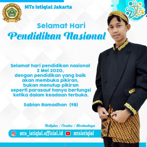 Hari Pendidikan Nasional - Madrasah Tsanawiyah Istiqlal Jakarta Sabian Ramadhan